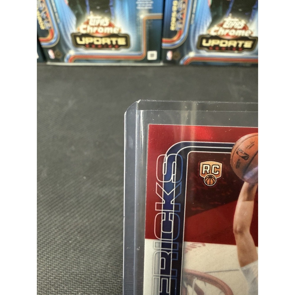 2025-26 Topps Chrome Update Cooper Flagg Red White Blue Refractor RC #151 Mavs - Picture 4 of 6